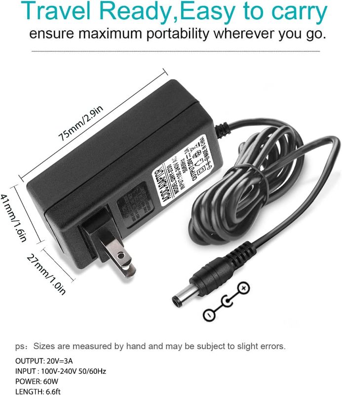 Photo 1 of 20v Charger AC DC Power Cord Charger