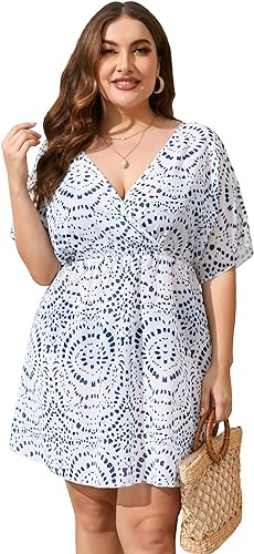 Photo 1 of [Size XL] KOJOOIN Womens Plus Size Bathing Suit Cover Up for Beach Pool Swimwear Bikini Dress 