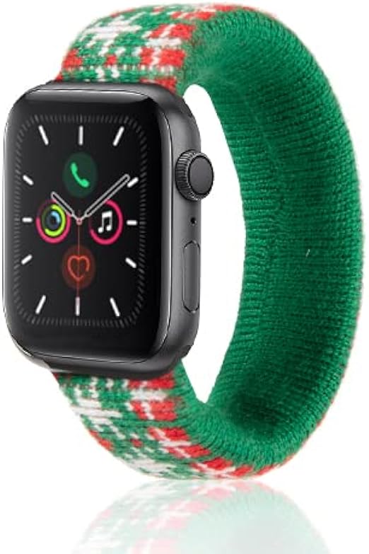 Photo 1 of Doozx Stretchy Christmas Solo Loop Bands Compatible for Apple Watch Band 38mm 40mm 41mm 42mm 44mm 45mm 49mm for Women Men, Adjustable for iWatch Series 8 7 6 5 4 3 2 1 Ultra SE 