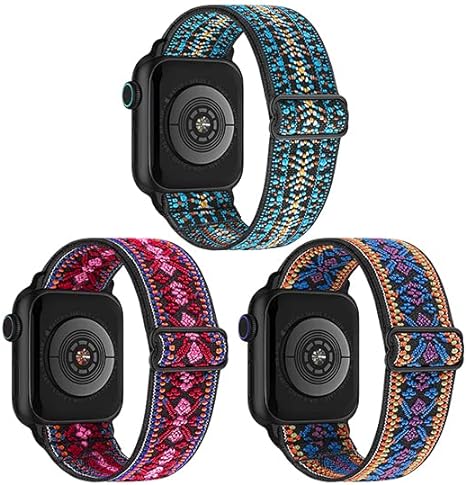 Photo 1 of Doozx Stretchy Nylon Solo Loop Bands Compatible with Apple Watch 38mm 40mm 41mm 42mm 44mm 45mm 49mm for Women Men,Adjustable Elastic Braided Strap Wristbands for iWatch Series Ultra/8/7/6/5/4/3/2/1/SE