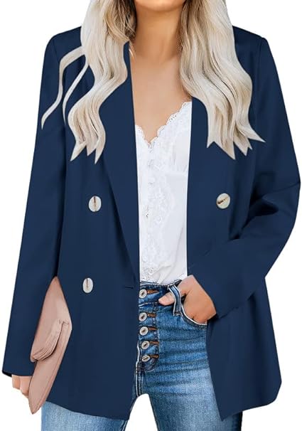 Photo 1 of [Size XL] Koinshha Womens Long Sleeve Lapel Blazers Casual Solid Color Button Up Jacket Open Front Work Office Blazer
