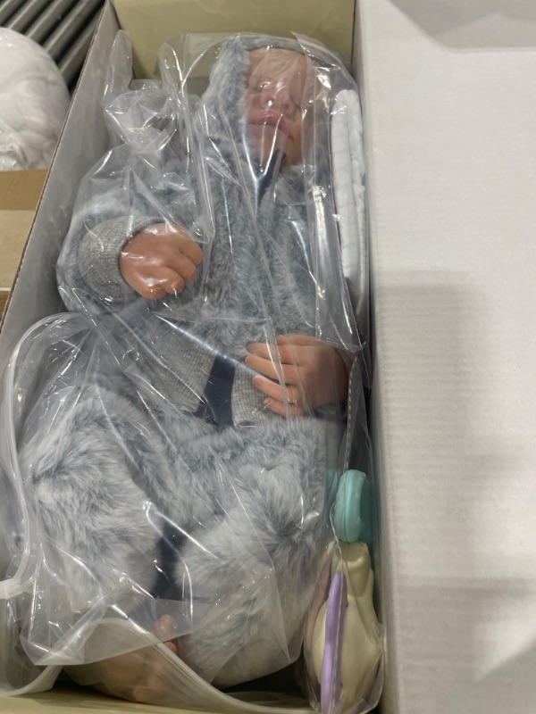 Photo 2 of BABESIDE Lifelike Reborn Baby Dolls Boys - 17-Inch Real Baby Feeling Realistic-Newborn Baby Dolls Full Body Vinyl Anatomically Correct Real Life Baby Dolls with Feeding Toy & Gift Box for Kids Age 3 + hand-painted hair