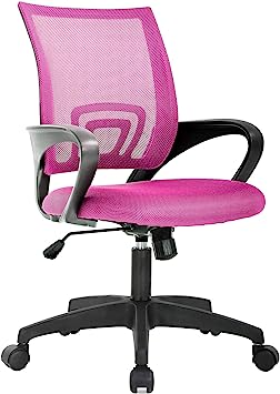 Photo 1 of Ergonomic Office Chair Desk Chair Mesh Computer Chair with Lumbar Support Executive Rolling Swivel Adjustable Home Mid Back Task Chair for Women Adults, Pink
