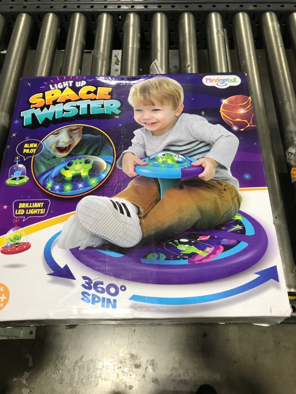 Photo 2 of MindSprout Light-Up Space Twister | 360° Sit Twist and Spin, Toddler Toys Age 2, 3, 4, 5, Birthday for Boy Girl, 18 Months +, LED Lights, Kids Toy Indoor or Outdoor for 2 Year Old (Patent Pending)