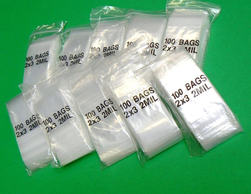 Photo 1 of 1000 Ziplock Bags 2x3 RECLOSABLE CLEAR POLY BAG 2" x 3" 2Mil PLASTIC BAGGIES