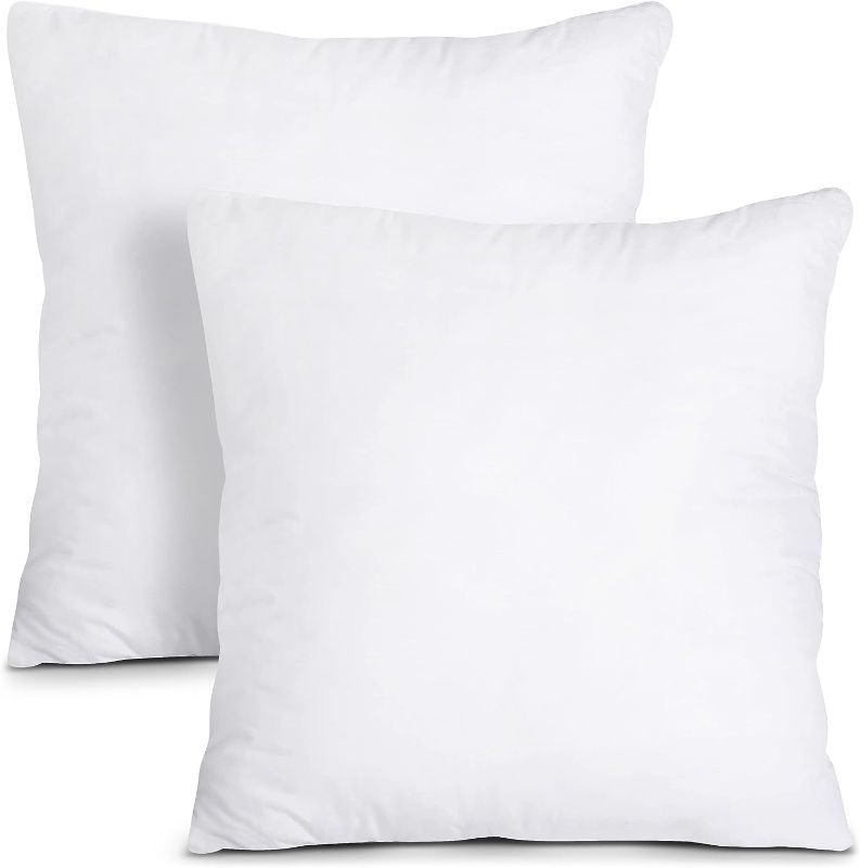 Photo 1 of 16 x 16 Inches Bed and Couch Pillows Pack of 2, White)