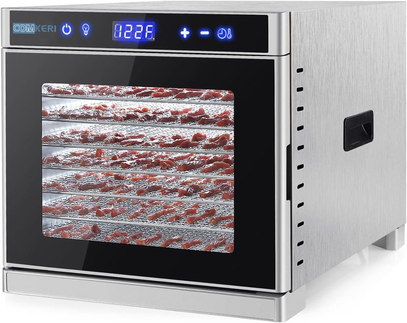 Photo 1 of COMKERI 8 Trays Food Dehydrators for Food and Jerky(67 Recipes), Fruit, Veggies, Meat, Dog Treats, Herbs, Durable Food-grade Stainless Steel Dryer Machine with 24H Adjustable Digital Timer, 95ºF-167ºF Temp Control, 110V/700W, Safety Over Heat Protection
