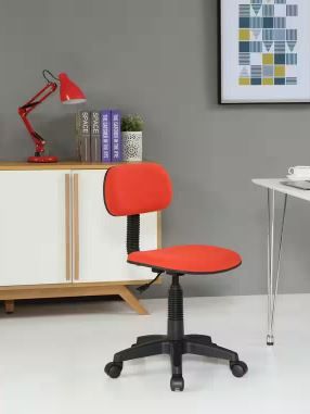 Photo 1 of Small Red Fabric Task Chair with Swivel Seat
