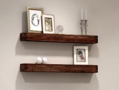 Photo 1 of 24 in. Distressed Floating Shelves (2-Piece)
