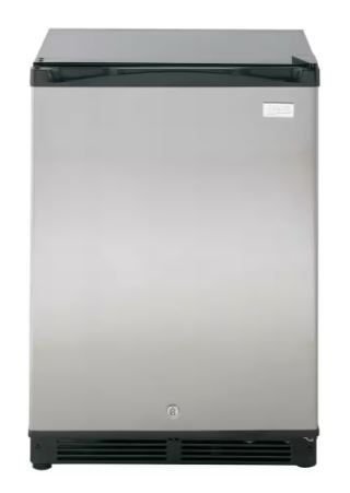 Photo 1 of 5.2 cu. ft. Mini Fridge in Black with Stainless Steel Door
