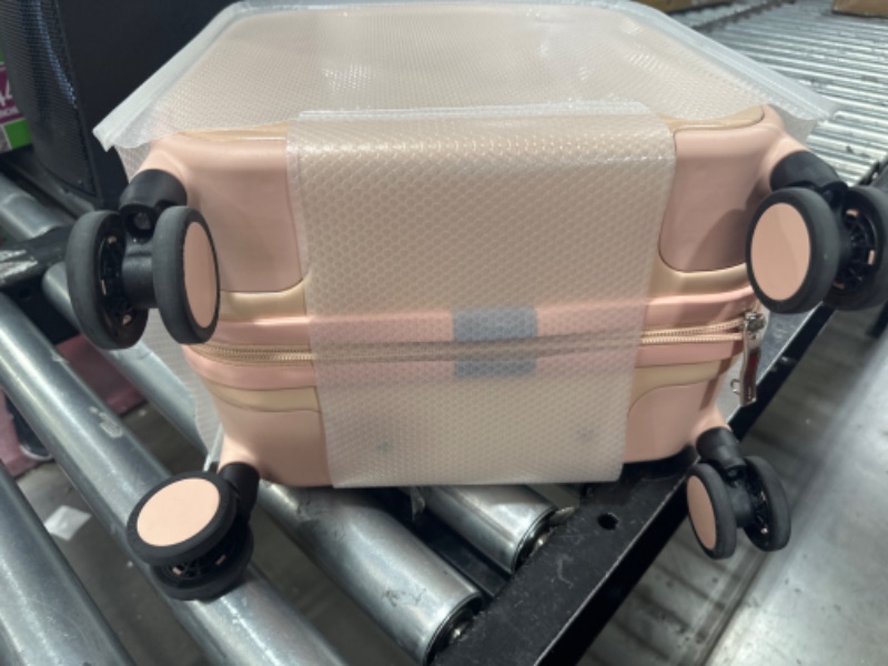 Photo 2 of 14 Inch Underseat Luggage Personal Item Carry on Suitcase, Mixi Spinner Wheels Pink Hardshell Lightweight Rolling Suitcases PC with Cover & TSA Lock for Short Travel 14in underseat Pink