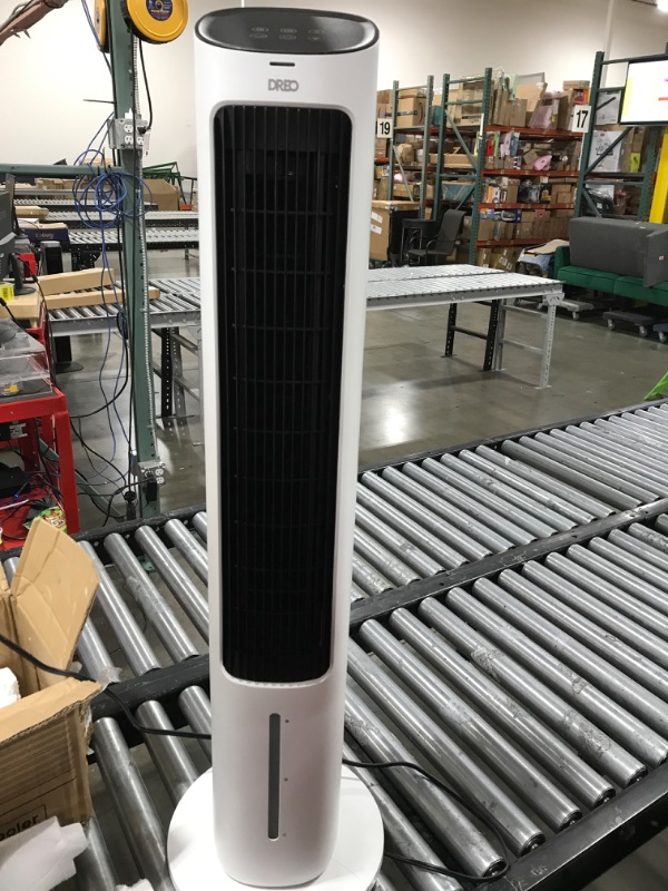 Photo 1 of Dreo Evaporative Air Cooler, 40” Cooling Fans that Blow Cold Air, 2023 Upgrade with 80° Oscillating, Removable Water Tank, Ice Packs, Remote Control, 4 Speeds, 7H Timer, Swamp Cooler for Bedroom White