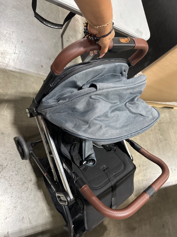 Photo 2 of (( PARTS ONLY STROLLER DOES NOT STAY UP)) elf Folding Baby Stroller, Ultra-Compact with One Hand Gravity Fold, Airplane Ready Travel Stroller, Near Flat Recline Seat with UV and Waterproof Canopy