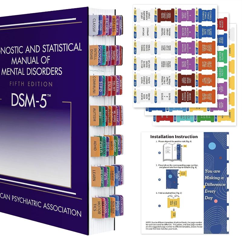 Photo 1 of D.S.M 5 Edition Colorful Index Tabs, 72 Color Coded Diagnosis Guide Tabs with Page Makers
