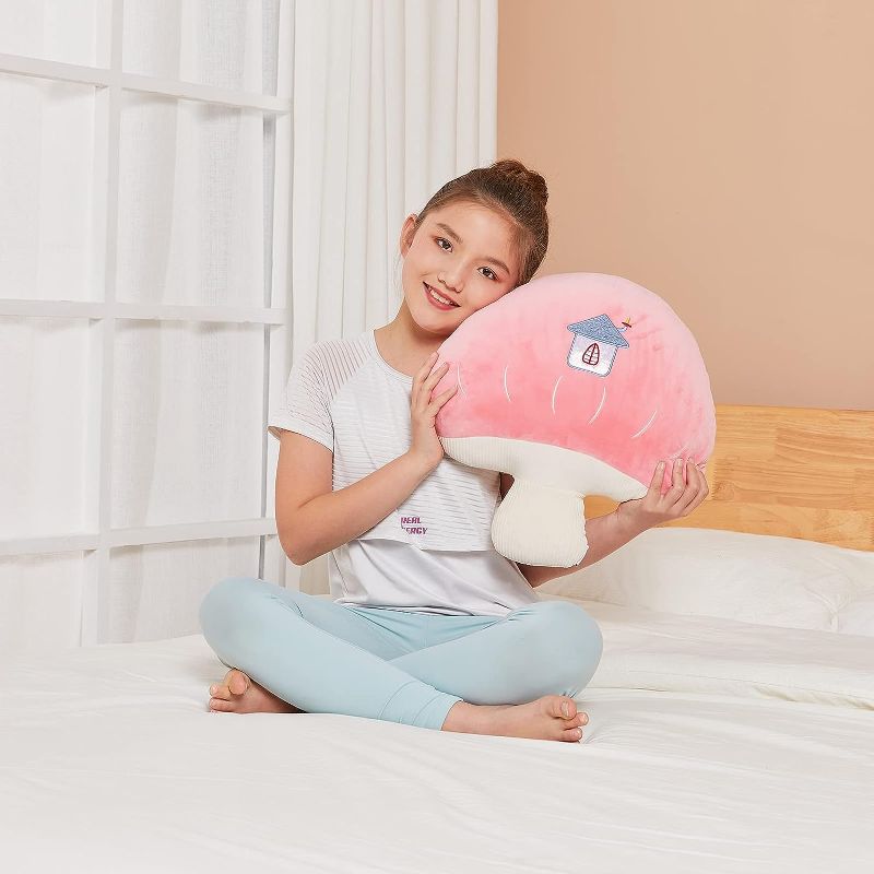 Photo 1 of Ailive 15.7In Pink Mushroom Shaped Throw Pillow Cute Decorative Throw Pillow for Girls Adults
