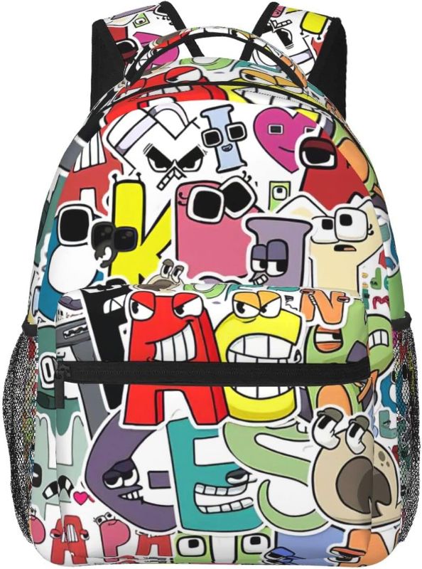 Photo 1 of Alphabet Cartoon Lore Lightweight Backpack for Men Kids Teen School Backpack Students Book Bag Multi-Function Laptop Backpack Basic Large Capacity Adult Travel Hiking Camping Backpacks 15.6 In
