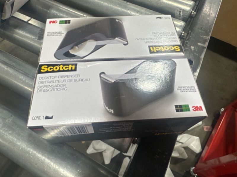 Photo 3 of 2 PACK Scotch Desktop Tape Dispenser Black