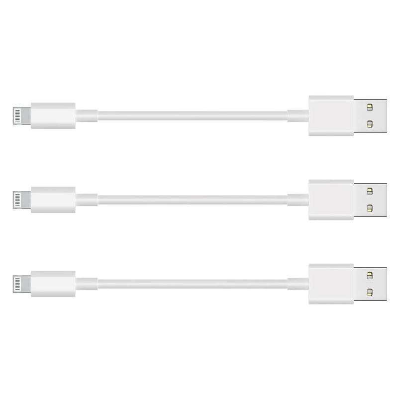 Photo 1 of [Apple MFi Certified] Short iPhone Charger, 3 Pack (8 inch) Lightning to USB Charging Cable Original Fast Connector Data Sync Transfer Cord for iPhone 14/13/12/11/SE/XS MAX/XR/8/7/6/iPad/Airpods-White
