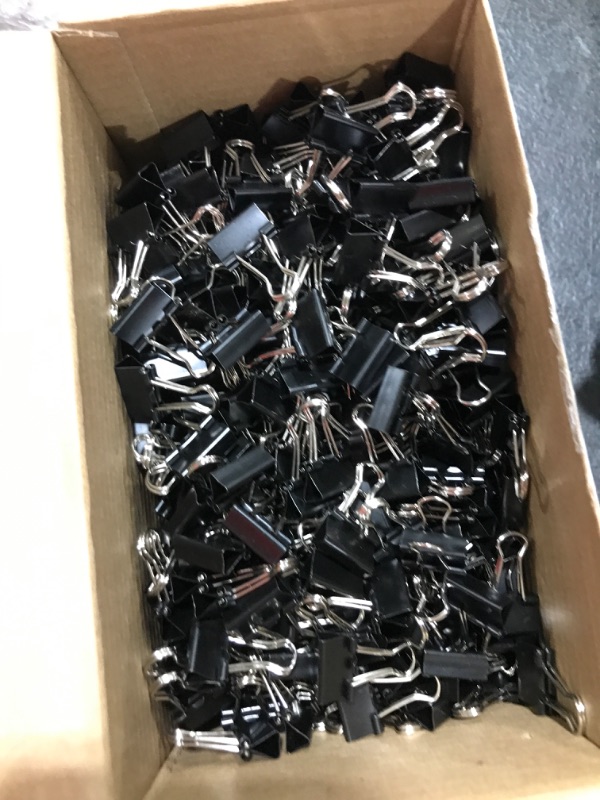 Photo 2 of 120 Pack Mini Binder Clips, Black Binder Clips, Small Paper Clips 15mm 5/8 Inch. Micro Size Office Clips for Home School Office and Business.
