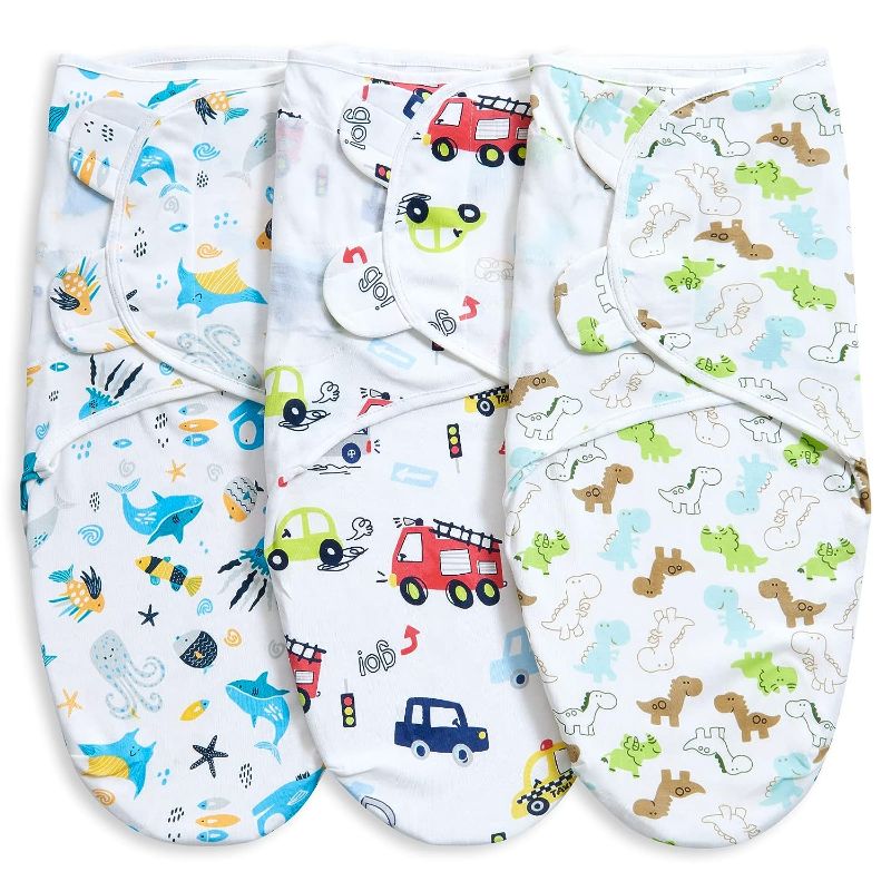 Photo 1 of Adjustable Baby Swaddle Blanket 0-3 Months - Very Cute and Charming Pattern, Soft and Skin-Friendly, Baby Swaddles 0-3 Months, Newborn Swaddle, Swaddle Blankets for Baby Boy
