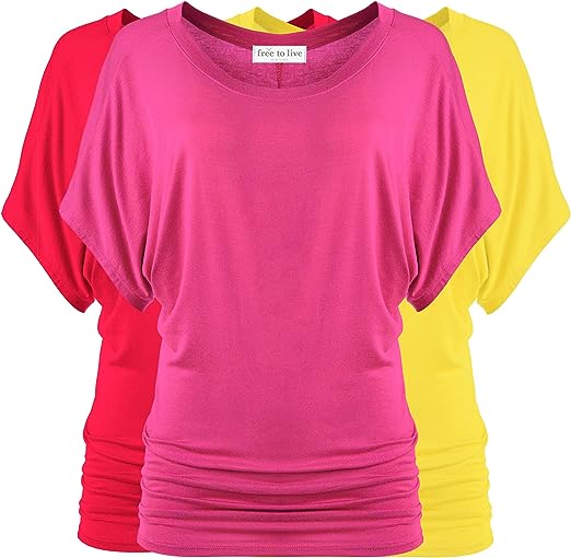 Photo 1 of [Size L]Free to Live 3 Pack Dolman Short Sleeve Business Casual Tops for Women Travel Clothes Dressy Shirts Summer Fall Tunic Outfits
