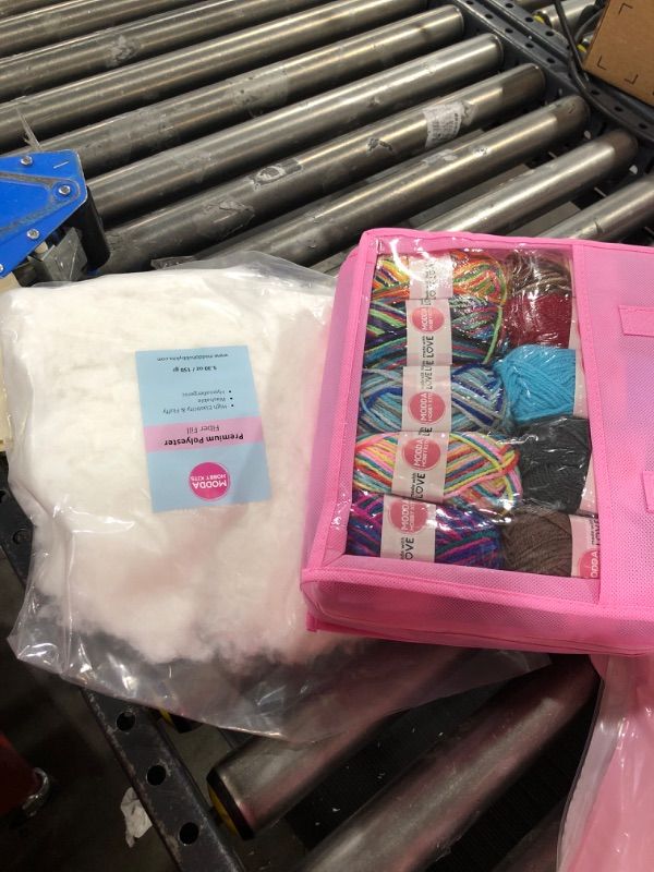 Photo 1 of MODDA Crochet Kit for Beginners – Soft Bulk Yarn for Crocheting and Knitting Craft Projects, Acrylic Yarn Set for Starters Adults, Women with Crochet Hooks Sewing Needles Stitch Markers (20x25g)