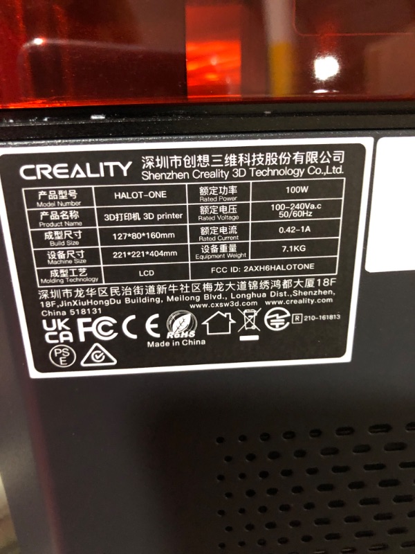 Photo 4 of Creality HALOT-ONE Resin 3D Printer with High Precise Integral Light Source, CL-60 SLA 3D Printer with 2K Mono LCD Screen WiFi Function Dual Cooling & Filtering Systems Print Size 127x80x160mm