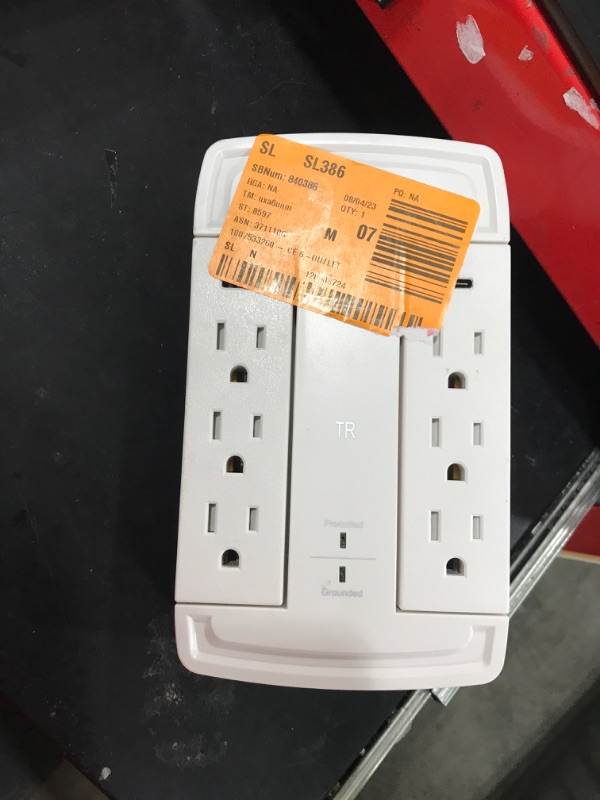 Photo 1 of 6-Outlet Wall Mounted Swivel Surge Protector with USB
