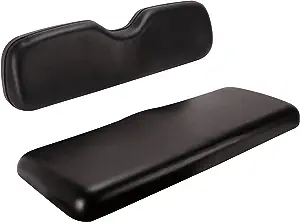 Photo 1 of 10L0L Universal Golf Cart Rear Seat Replacement Cushions for EZGO, Club Car, Yamaha Black