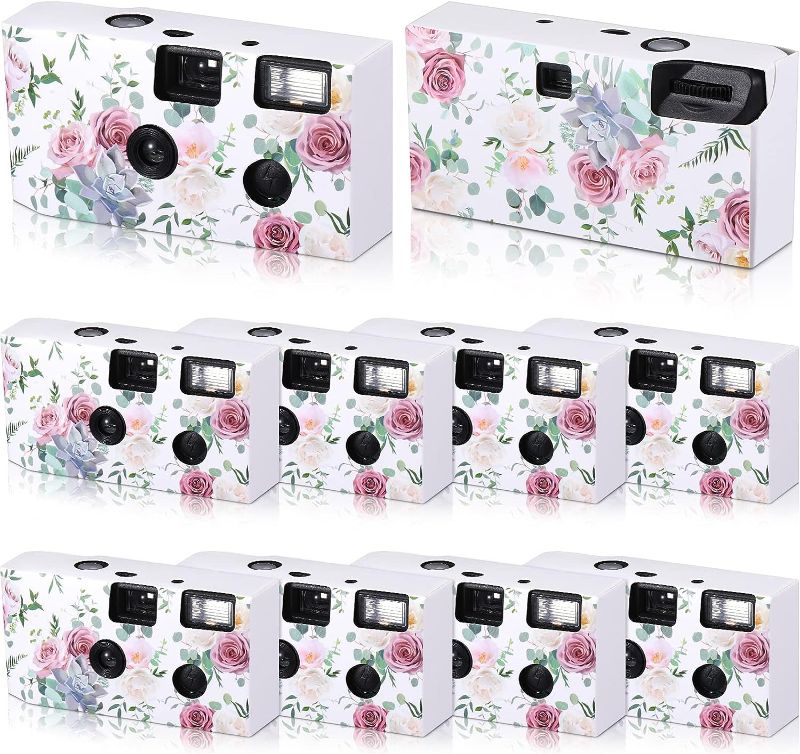 Photo 1 of 10 Pack Disposable Camera for Wedding Bulk, 34mm Single Use Camera Bulk with Flash Disposable Cameras One Time Camera for Gathering Wedding Travel