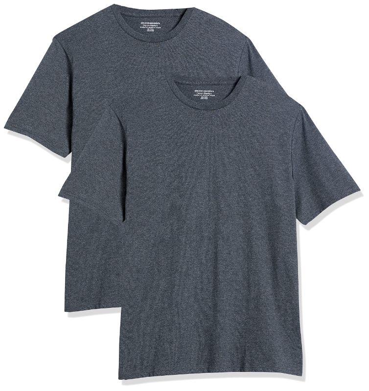 Photo 1 of Amazon Essentials Men's Short-Sleeve Crewneck T-Shirt, Pack of 2, Charcoal