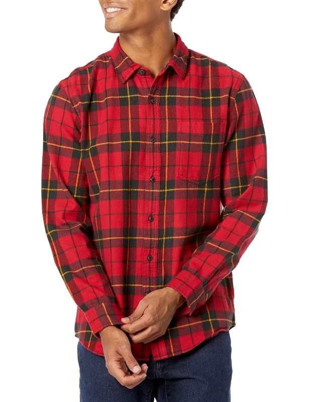 Photo 1 of Amazon Essentials Men's Slim-Fit Long-Sleeve Flannel Shirt, Small 