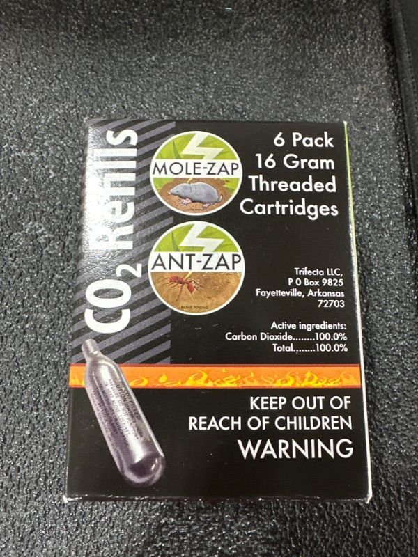 Photo 1 of 16g Threaded CO2 Cartridges 6-Pack Mole-Zap/Ant Zap Refills