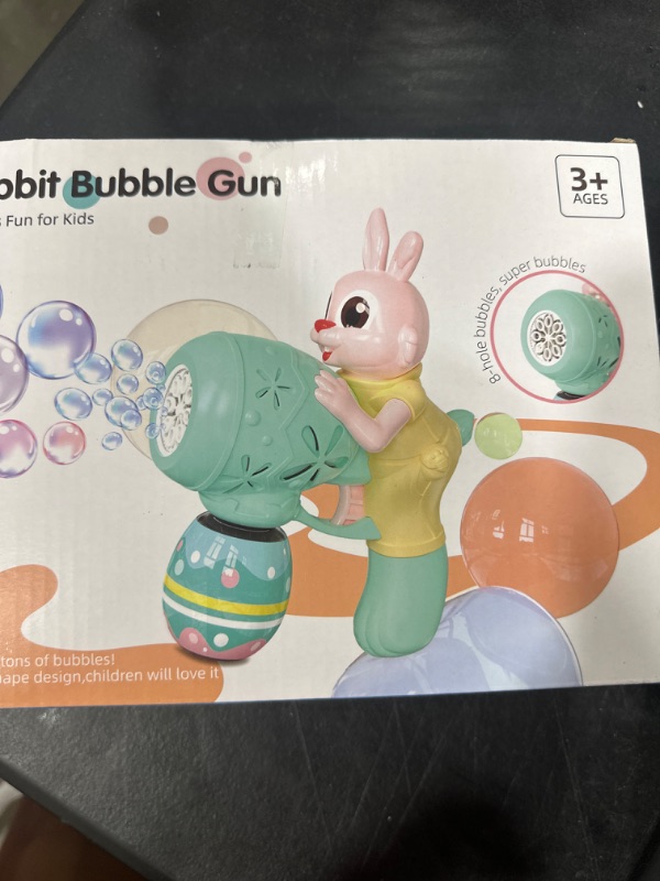 Photo 2 of Aliex Bubble Gun for Kids Bunny Bubble Machine for Toddlers 1-3 Automatic Bubble Blower with 5 Bubble Solution Bubble Maker Blaster Party Favors Summer Outdoor Toys Birthday Gifts for Boys Girls