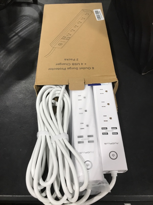 Photo 2 of 2 Pack Surge Protector Power Strip - 10FT Long Extension Cord with Multiple Outlets