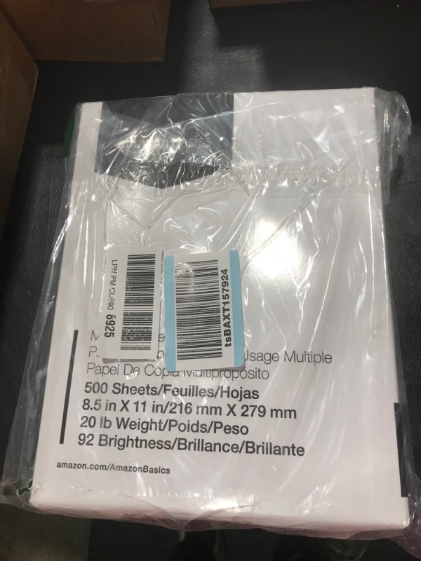 Photo 2 of Amazon Basics Multipurpose Copy Printer Paper, 8.5 x 11 Inch 20Lb Paper - 1 Ream (500 Sheets), 92 GE Bright White 1 Sheets Multipurpose (8.5x11) Paper
