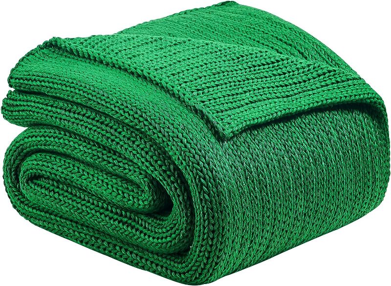 Photo 1 of 60" X 80" 15LBS WEIGHTED BLANKET GREEN KNITTED 