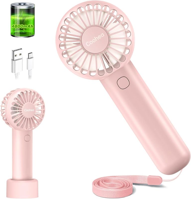 Photo 1 of 
Coohea Mini Handheld Fan 4800mAh Battery Portable Fan USB Rechargeable Eyelash Fan 3 Speeds Wind Powerful Makeup Fan Cute Small Fan with Base