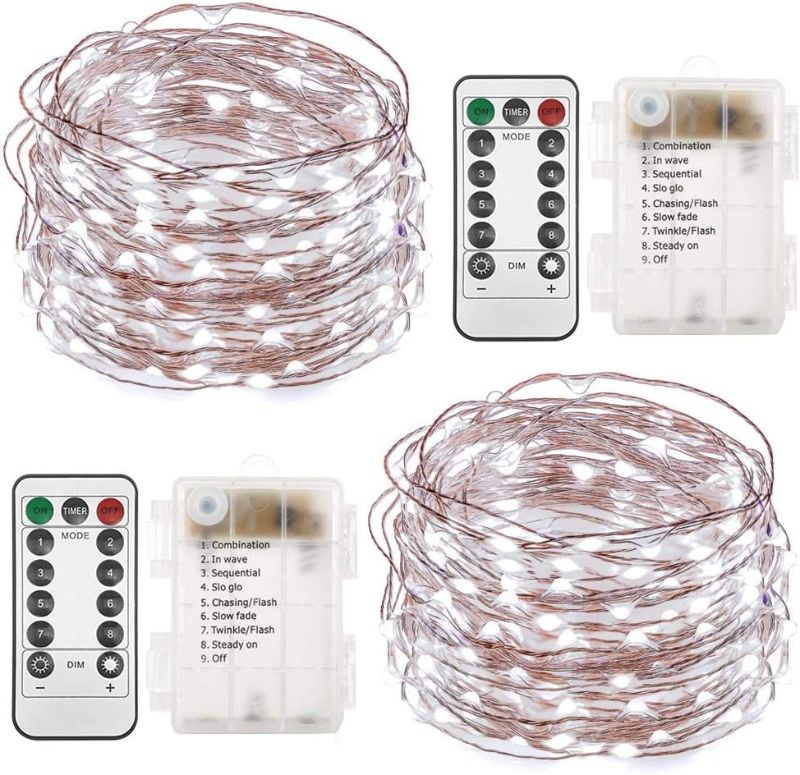 Photo 1 of 
Twinkle Star 2 Set Christmas Fairy Lights Battery Operated, 33ft 100 Led String Lights Remote Control Timer Twinkle String Lights 8 Modes Firefly Lights for..