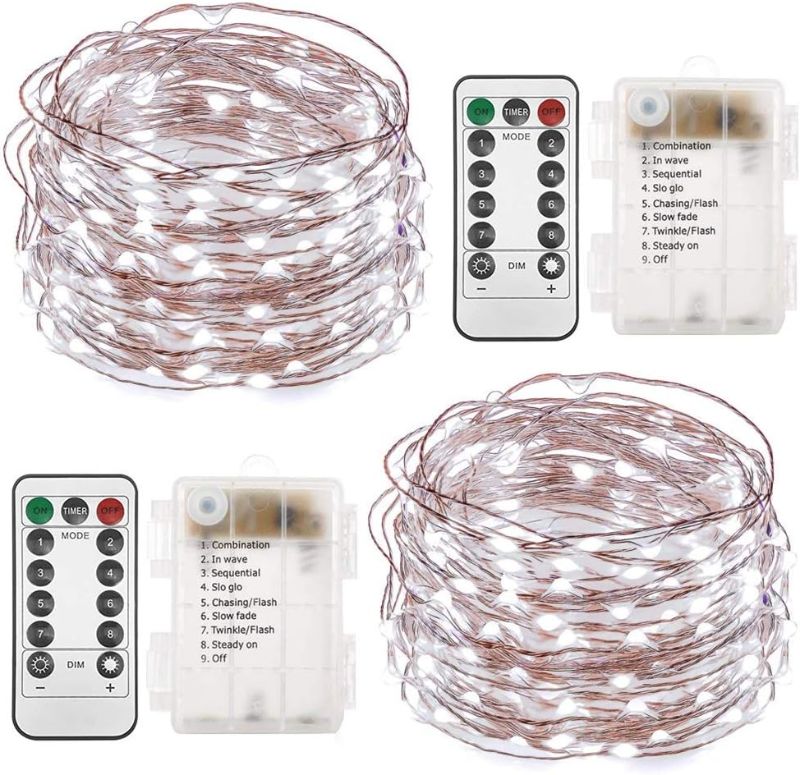 Photo 1 of 
Twinkle Star 2 Set Christmas Fairy Lights Battery Operated, 33ft 100 Led String Lights