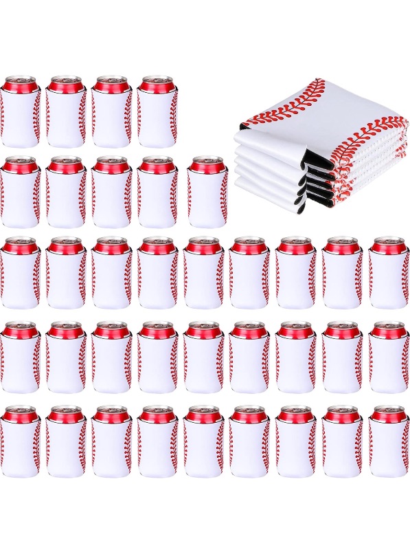 Photo 1 of 24 Pieces Baseball Can Sleeves Slim Can Cooler Sleeves Neoprene Hot and Cold Drinks Soda Cover Beer Cup Insulator Reusable Baseball Lovers Gifts for Hot and Cold Drinks Soda Game Party(5.1 x 3.9 Inch)