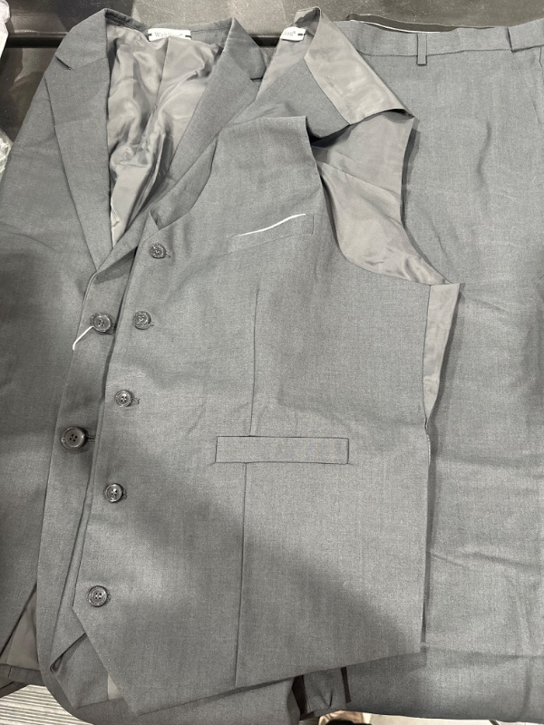 Photo 1 of 3 PIECE MENS SUIT GREY WITH VEST COAT AND PANTS, SIZE 3XL