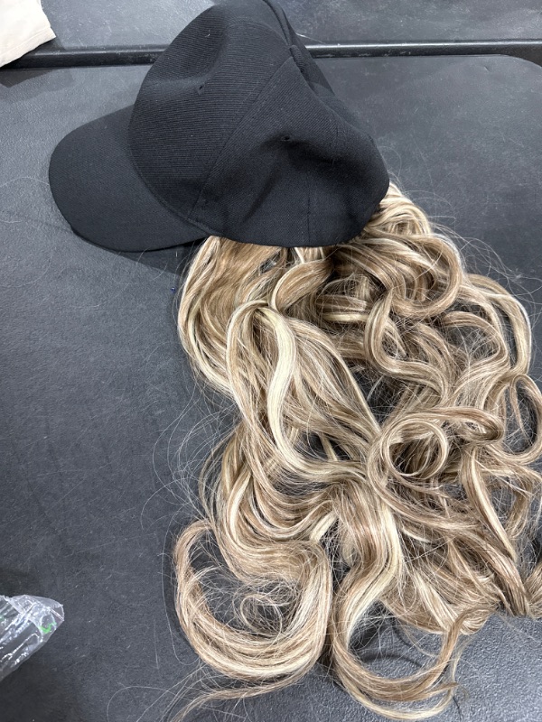 Photo 2 of 
20" 22" 25" Long Synthetic Straight Wavy Curly Ombre Hooded Hat