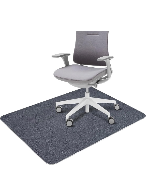 Photo 1 of Chair Mat for Hard Floors, QQpony 47"x 36" Office Chair Mat for Hardwood Floors, 1/6" Thick Premium Floor Protector Chair Mat Desk Rug for Home Office (Dark Grey)