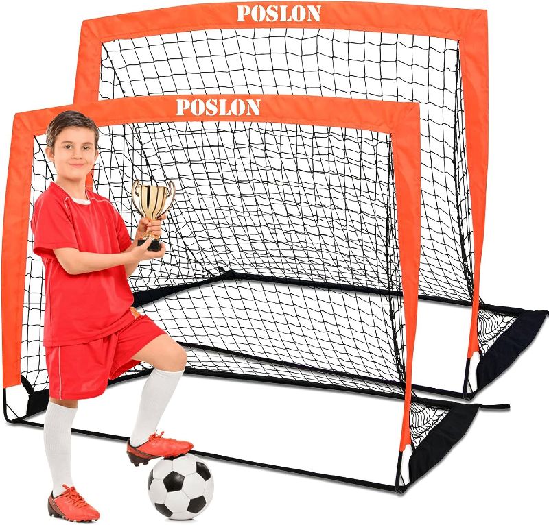 Photo 1 of 
Poslon Soccer Goal Kids Soccer Net Set Carry Bag for Games and Training for Backyard for Kids and Teens