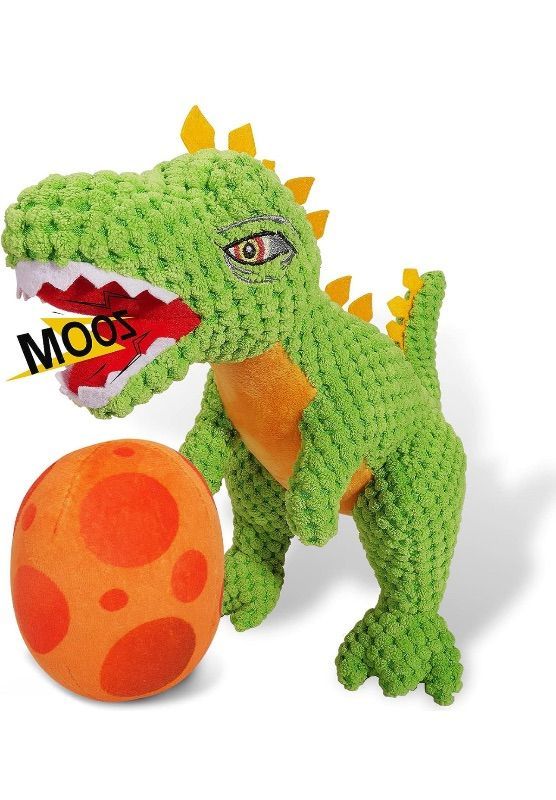 Photo 1 of Apasiri 2 Pack Squeaky Plush Dog Toys for Small Dogs, Dinosaur Dog Toys, Durable Large Dog Toy with Cotton Material, Stuffed Dog Toys with Squeaky Eggs, Big Tough Chew Toy for Medium Large Puppy 