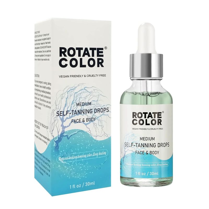 Photo 1 of 
ROTATE COLOR Self Tanning Drops, Body Self Tanner Drops, Bronzer Drops Natural Looking Tan, Vegan, Cruelty-Free Tanner Drops Perfect