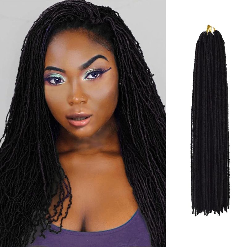 Photo 1 of 
FREESHOW Micro Faux Locs Crochet Hair 18inch 4 Packs Sister Locs Crochet Hair DIY Braids Straight Styles for Black Women/Men Color 1B (18" 4Packs, 1B#)