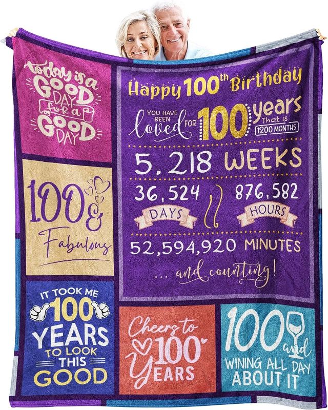 Photo 1 of 
Dfaqehk 100th Birthday Gifts for Women, Gifts for 100 Year Old Woman, 100th Birthday Decorations, 100 Birthday Decorations for Women or Men, 100th Birthday.