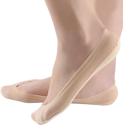 Photo 1 of 4 Pairs No Show Liner Socks Women's Low Cut Cotton Nylon Boat Invisible Hidden Socks Non-Slip for Flats